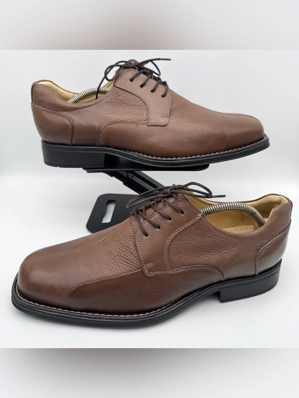 Studio Belvedere Bay Bridge Brown Pebble Leather Derby Dress Shoes Men Size 11 D